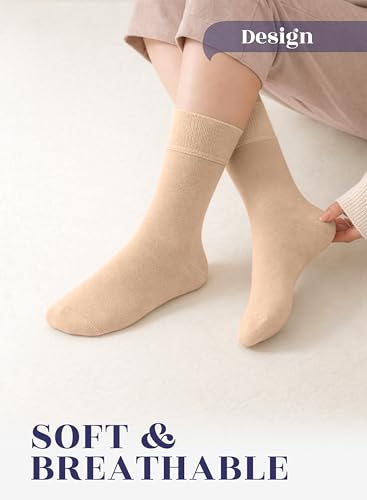Image of Hugh Ugoli Women's Thin Soft Rayon Derived from Bamboo Crew Socks for Dress, Trouser, Seamless Toe & Non-Binding, 5-8 /9-11