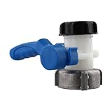 IBC-Wassertank-Adapter, Auslaufhahn, Absperrhahn, für 75 mm und 62 mm Grobgewindebehälter, HDPE-Ablassventil mit Aluminium-Überwurfmutter, für Regen- und Tragetank (DN50 (75 mm))