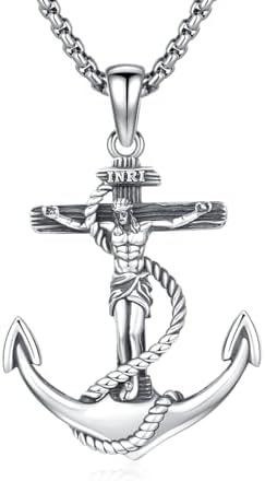 ZIPPICE 925 Sterling Silver Patron Saint Necklace | Amulet Necklace | Crucifix Necklace Jewellery for Men Women with Stainless Steel Chain