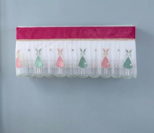 Image of TAG24 Premium Polyester Split AC Cover | Dust Protection, Washable, Open-Type Design for Running AC | 34 x 12 x 9 Inch (Pink Doll)