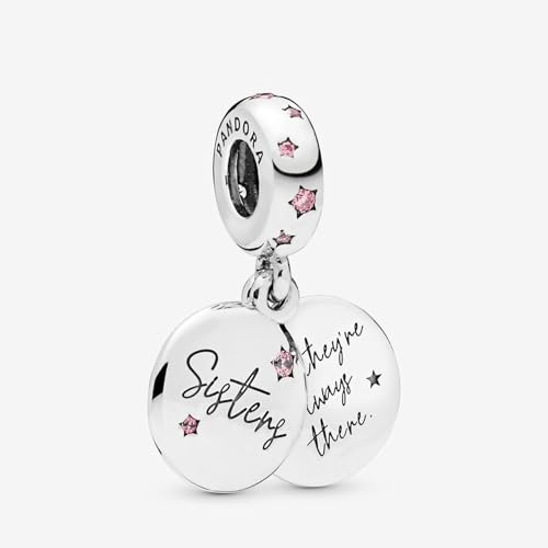 PANDORA Jewelry Forever Sisters Dangle Charm - Compatible with PANDORA Moments - Sterling Silver Charm with Cubic Zirconia - Gift with Gift Box3