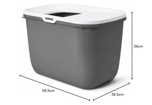 Savic Hop in Modern Cat Litter Tray, Anthracite (58.5x39x39.5cm)