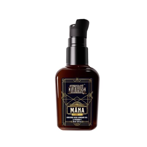 NARH MANA | Premium Beard Oil | All-Natural Grooming Oil with Oud Fragrance | Non-Sticky, Hydrating, Beard Nourishing Formula | Enriched with Jojoba, Avocado Oil & Vitamin E, 30ml