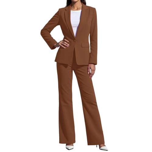 Traje de pantalón para mujer de dos piezas con blazer entallado de oficina