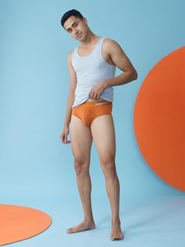 Image of DAMENSCH Modal Regular Fit Solid Brief Underwear Anti-Bacterial Moisture Wicking Breathable Microfibre Waistband Deo-Soft Briefs for Men