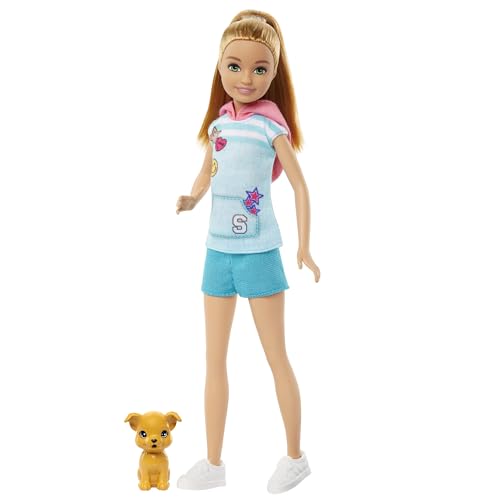 Image of Barbie Stacie Doll with Pet Dog, from and Stacie to The Rescue Movie Toys, Blonde Hair Doll