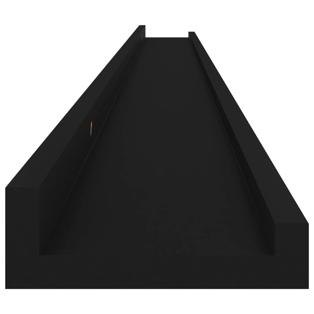 Wandregal Schwarz 115x9x3 cm aus MDF Schweberegal für Wohnzimmer Küche und Bad mit 5kg Tragkraft Dekoratives Wandboard