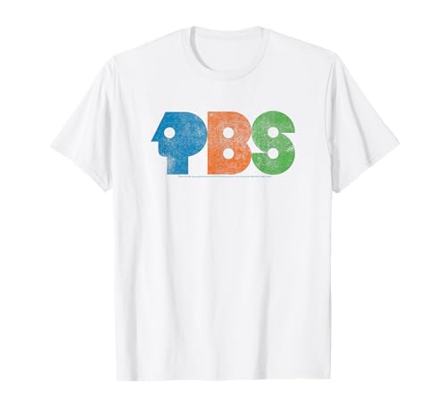 PBS Colorful Distressed Logo Public Broadcasting Service T-Shirt