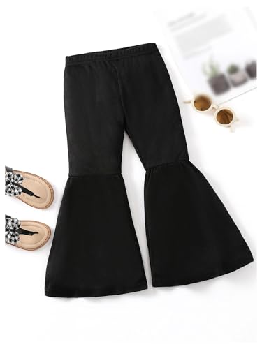 Image of WDIRARA Toddler Girl's Elastic Waist Flared Pants Stretch Bell Bottom Trousers