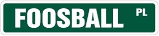 Futbolín calle signo sala de juegos Foos bola bolas de partes cuadro manroom hombre habitación Rec