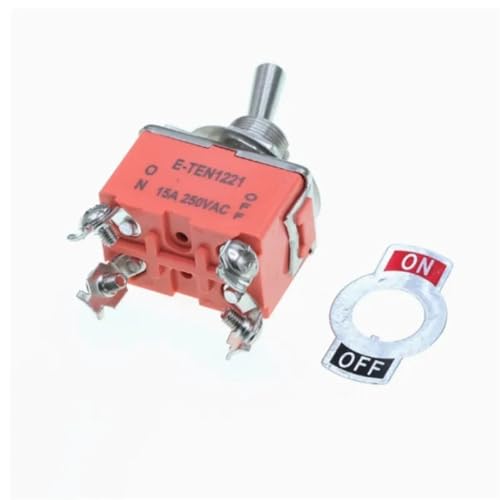 Interrupteur à bascule SPST DPDT 250V 15A E-TEN1221 commutateur à levier métallique