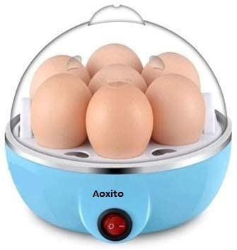 Aoxito Electric Plastic Automatic Off Mini 7 Egg Device Multifunction Poach Boil Electric Egg Cooker Boiler Steamer Automatic Safe Power-Off Cooking Kitchen Tools (Multicolour)(pink)