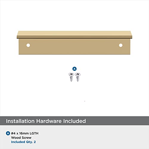 Image of Amerock | Cabinet Edge Pull |Champagne Bronze | 3-3 /4 in (96 mm) Center-to-Center Drawer Pull | Kitchen and Bath Hardware | Furniture Hardware