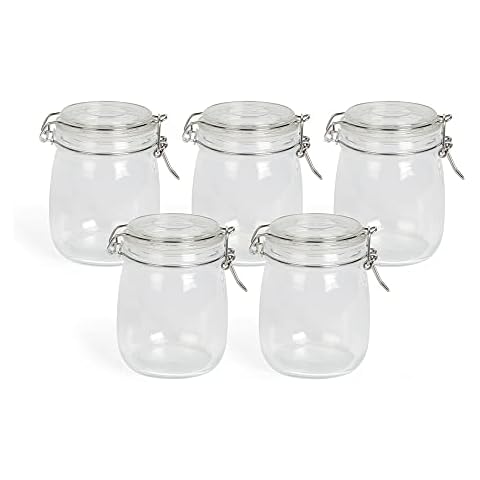Livoo, Set of 5 borosilicate glass jars, 750 ml, airtight seal Cover