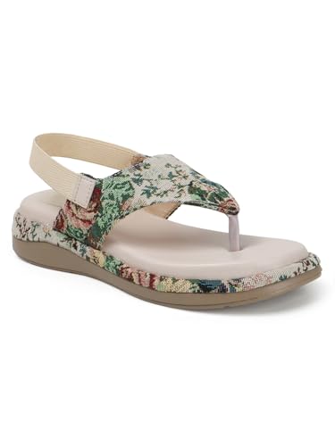 Image of SilverArrow womens Aloura Fashion Sandals|Floral Printed Platform Sandals|Casual Wear