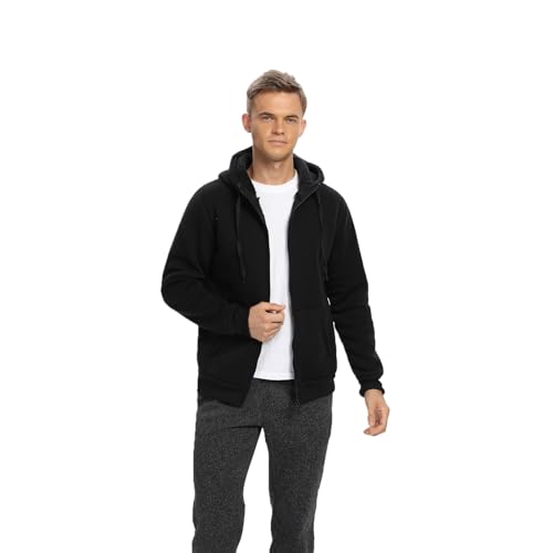 Image of Hoodies for Men,Zip Up Fleece Sherpa Lined Jackets Ultra Soft hooded Sweatshirt with Pockets