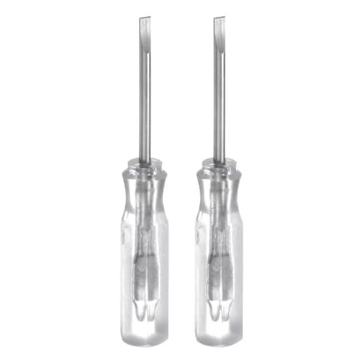 2Pcs SL1.5 Mini Slotted Screwdriver 1.5mm Magnetic Flat Head 45mm Length for Small Appliances Repairs, Transparent
