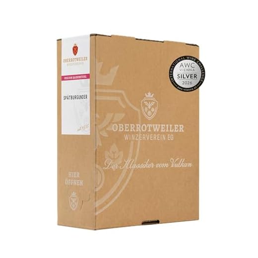 Oberrotweiler Spätburgunder Wein-Box 3 Liter QbA - SILBER 2026 AWC Vienna - Rotwein ausdrucksstark und saftig im Geschmack - Badischer Wein (1 x 3,0 l Bag-in-Box)
