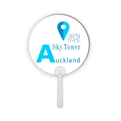 no/no Auckland Geography Coordinates - Abanico redondo de plástico para decoración de manualidades