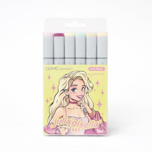 Copic × Julia Gisella – Professional 6-Piece Alcohol Art Marker Set, Special Collaboration Edition