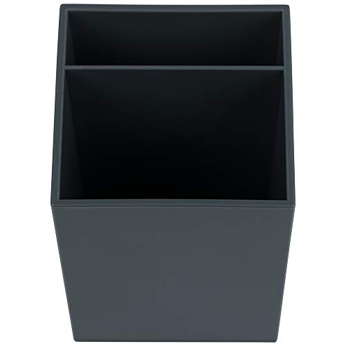 Image of JAM PAPER Plastic Pen Holder - Grey - Desktop Pencil Cup Sold Individually