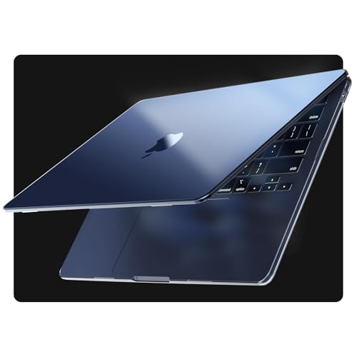 Image of EooCoo Case Compatible for MacBook Air 13.6 inch 2026 2025-2022, M4 M3 M2 A3240 A3113 A2681,[Match Original Machine Color] Ultra-Thin Invisible,High Transparency Laptop Hard Shell Cover-Midnight Clear