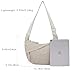 Sanxiner Crescent Crossbody Bags for Women Nylon Slouchy Sling Hobo Bag,Spacious Shoulder Handbag Trending Cross Body Purses (1-Beige)