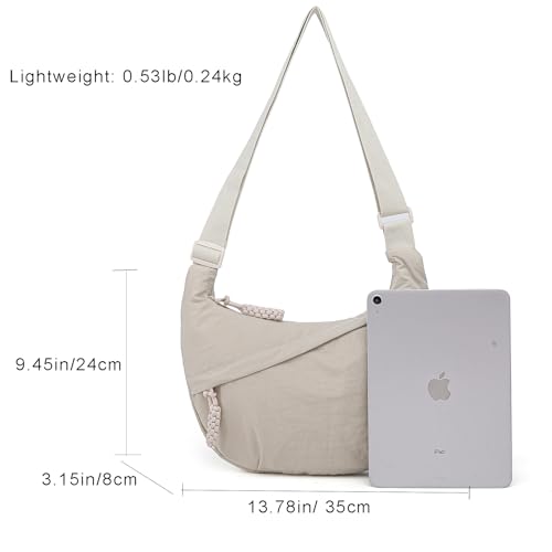 Image of Crescent Crossbody Bags for Women Nylon Travel Luna Hobo Bag Dumpling Purse