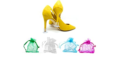 Los Manolitos Cubretacones Boda 1 par S| Protectores de Tacón Universal con Bolsita | Cubretacones Varios Tamaños Antideslizantes para Césped | Salvatacones Transparentes Zapatos de Mujer Tacón Alto