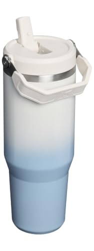 Image of STANLEY IceFlow 2.0 Flip Straw Tumbler with Handle 30 oz | Twist On Lid and Flip Up Straw | Leak Resistant Water Bottle | Insulated Stainless Steel | BPA-Free | Blue Dream Gradient