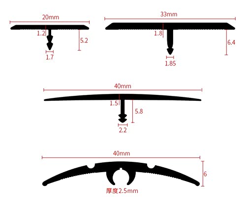 Seuil de transition en T et profilé de bord plat pour carrelage - 4