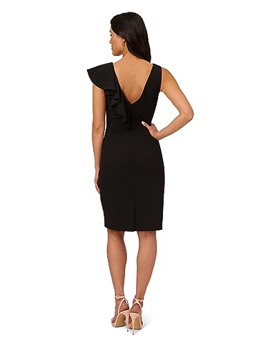 Adrianna Papell Women's Short Ruffle Crepe Dress2