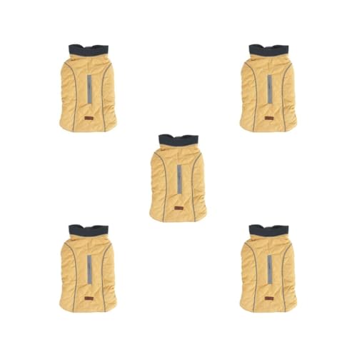 Juego de 5 chaquetas para perro, ropa de disfraz, chaqueta para mascotas, abrigo para cachorros, gatos, invierno, amarillo cálido, talla S
