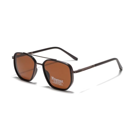 Square Polarized Sunglasses Unisex Metal Alloy TR90 Frame Sun Glasses Polygon Driving Eyewear
