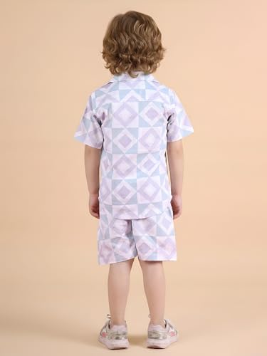 Image of POLKA TOTS 100% Cotton Co-Ord Set for Boys | Half Sleeve Shirt & Shorts Beach Outfit for Kids | Ultra-soft & Breathable Summer Clothes for Toddler & Baby Boy | Casual Dress & Printed Nightwear Set