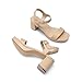 DREAM PAIRS Women's Platform Heels Block Chunky Open Toe Ankle Strap Heel Fashion Wedding Party Dress Sandals Shoes,Size 7.5,Nude,DWUMHS2507