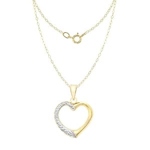 Carissima Gold ketting met hanger 9k (375) bicolor goud met motief hart 46cm Voor Dames