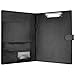 Professional Padfolio with Clipboard, Faux Leather Portfolio Folder Binder, Legal Pad Holder for A4 Letter Size Notepad, Resume, Writing Pad, Ideal Organizer for Business Office Conference, Black