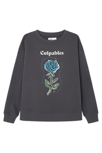 Springfield Sudadera para Mujer con Estampado Frontal, Colección Culpables, Negro, M