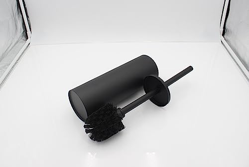 Image of Toilet Brush and Holder Freestanding, NSCMQSL Toilet Bowel Brush for Cleaning with Stainless Steel Handle,Space Saving for Storage Toilet Brush Wall Mount Round(Matte Black)