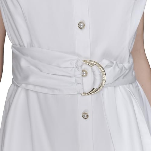 Robe décontractée Karl Lagerfeld Paris : le blanc opaque et fluide taille 38 - 6