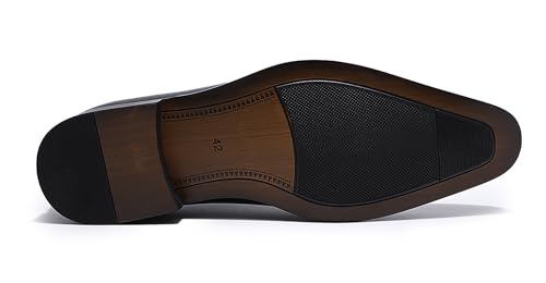 Santimon Men's Leather Handmade Fashion Brogues Oxfords Shoes Comfortable Dress Formal Derby Shoes4