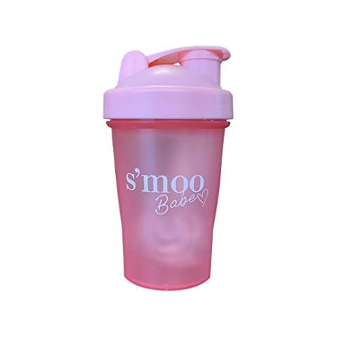 Smoo Classic Ice Shaker Bottle, Shaker Cups for Protein Shakes, Iced Tea & Iced Coffee Cup, Durable and Leakage Proof Blender Bottle Shaker Pink, 16 Oz, & Recipe Book Cover
