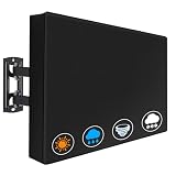 Copertura TV per esterni, 40-42 pollici, copertura TV per esterni, copertura universale per TV 600D, rivestimento Oxford in PVC, resistente alle intemperie, colore: nero