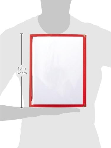 Miniatura 2 de Winco Cubierta de menú de triple pliegue, 12 pulgadas x 9.5 pulgadas, rojo