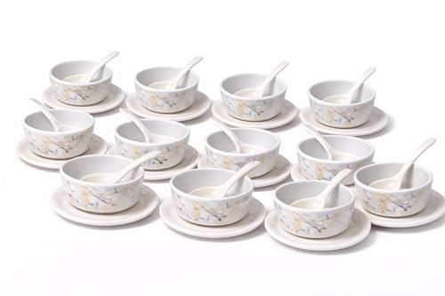 Image of Ariya Melamine French Soup Bowl Set Black Gold Harmony Collection Set of 12