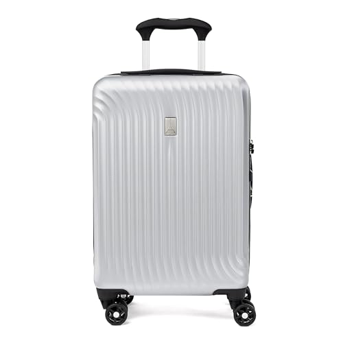 Travelpro Maxlite Air Hardside Expandable Carry on Luggage, 8 Spinner Wheels, Lightweight Hard Shell Polycarbonate Suitcase, Metallic Silver, Compact Carry On 20-Inch