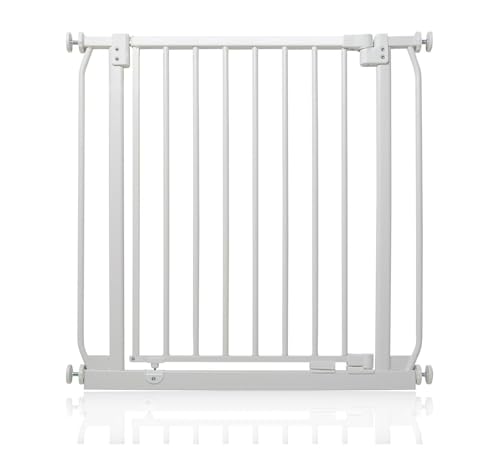 Safetots Elite Pressure Narrow Safety Gate 65.5cm - 74.5cm Matt White Narrow Pressure Fit Stair Gate Baby Gate for Doors Hallways and Spaces Safety Barrier Easy Installation
