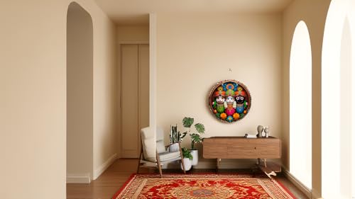 Image of Lord Jagannath Wall Hanging for Home Decor | Jagannath Puri Wooden Decorative Wall Art | Spiritual Mandir Decoration for Living Room, Pooja Room, Office | Indian Traditional Wall Decor, WH28
