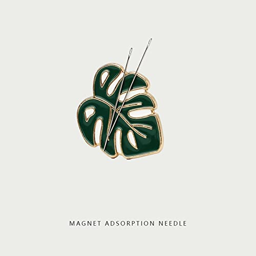 Nwsrayu 2 Peças Needle Minder Palm Leaf E Tesoura Needle Pins Holders Needles Nanny Com Ímã Para Pon
